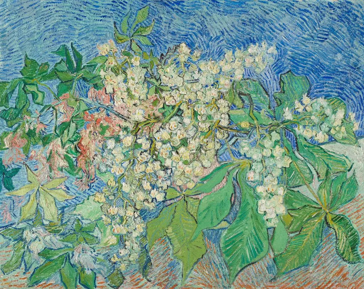 Reproduction du tableau « Branches de marronnier en fleur - Vincent van Gogh » par Alpha Reproduction en peinture à l’huile