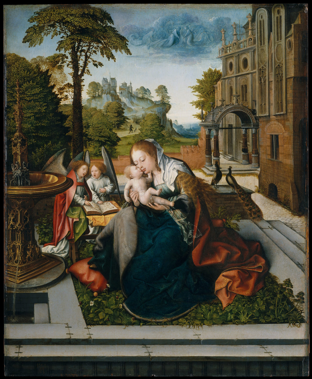 Vierge à l'Enfant avec des anges - Bernard van Orley image 1 reproduction artisanale de tableau