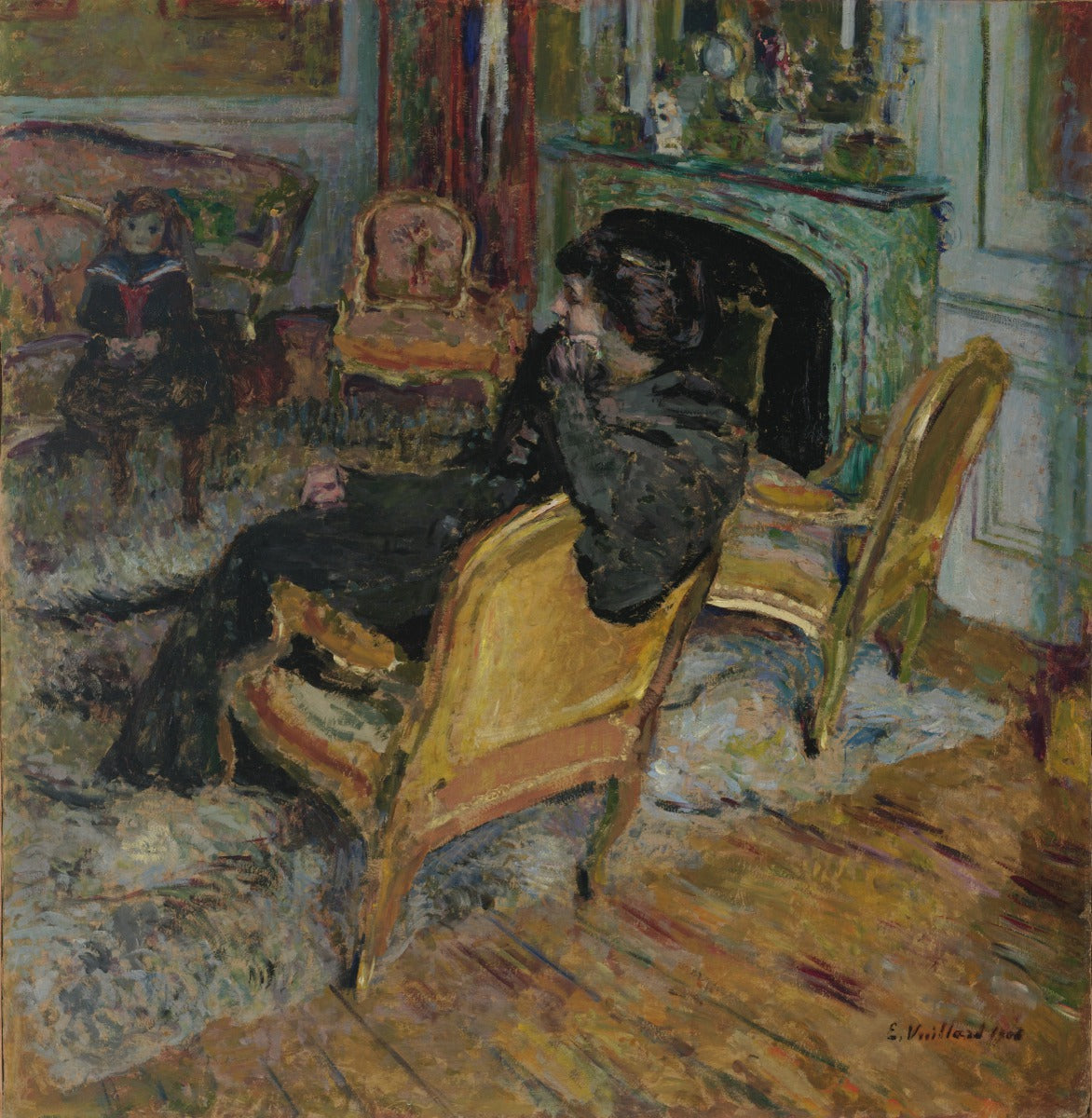 La Chaise dorée, Madame Georges Feydeau et son fils - Édouard Vuillard