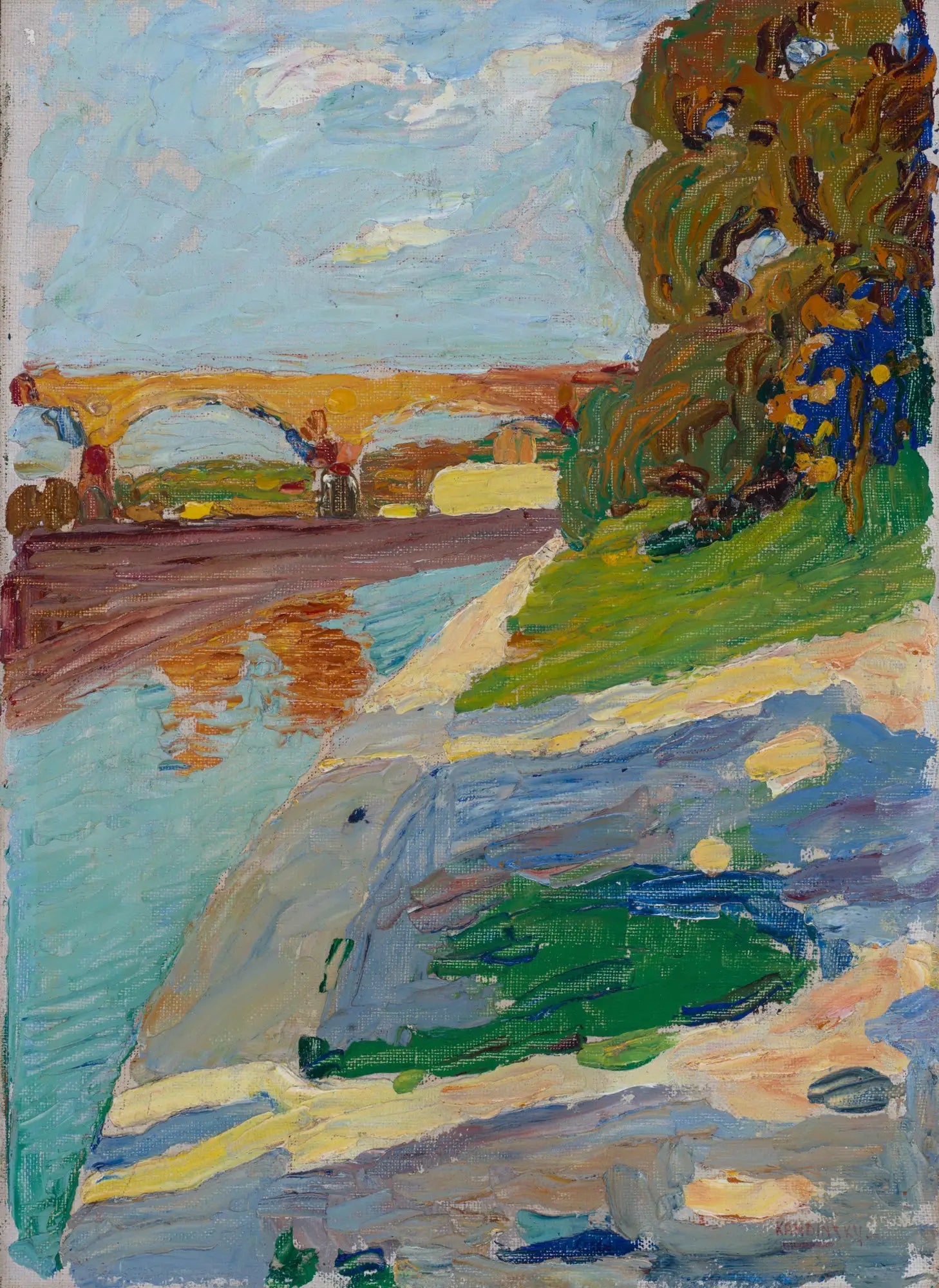 Reproduction du tableau « Munich - L'Isar - Vassily Kandinsky » par Alpha Reproduction en peinture à l’huile