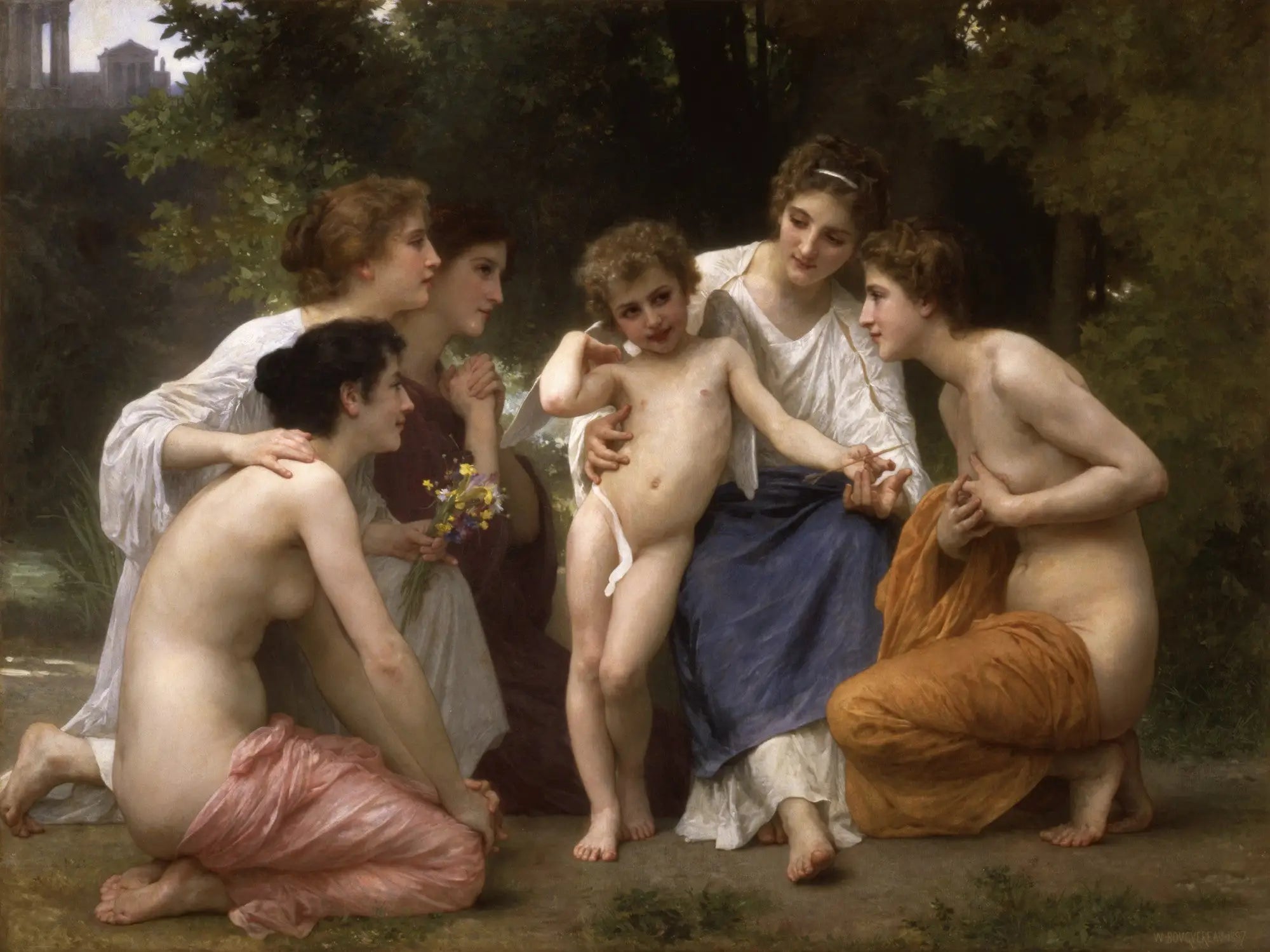 Reproduction du tableau « Admiration - Bouguereau » par Alpha Reproduction en peinture à l’huile