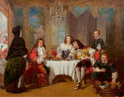 Madame Jourdain trouve son mari divertissant Dorimène et Dorante (extrait du Bourgeois Gentilhomme de Molière) - William Powell Frith