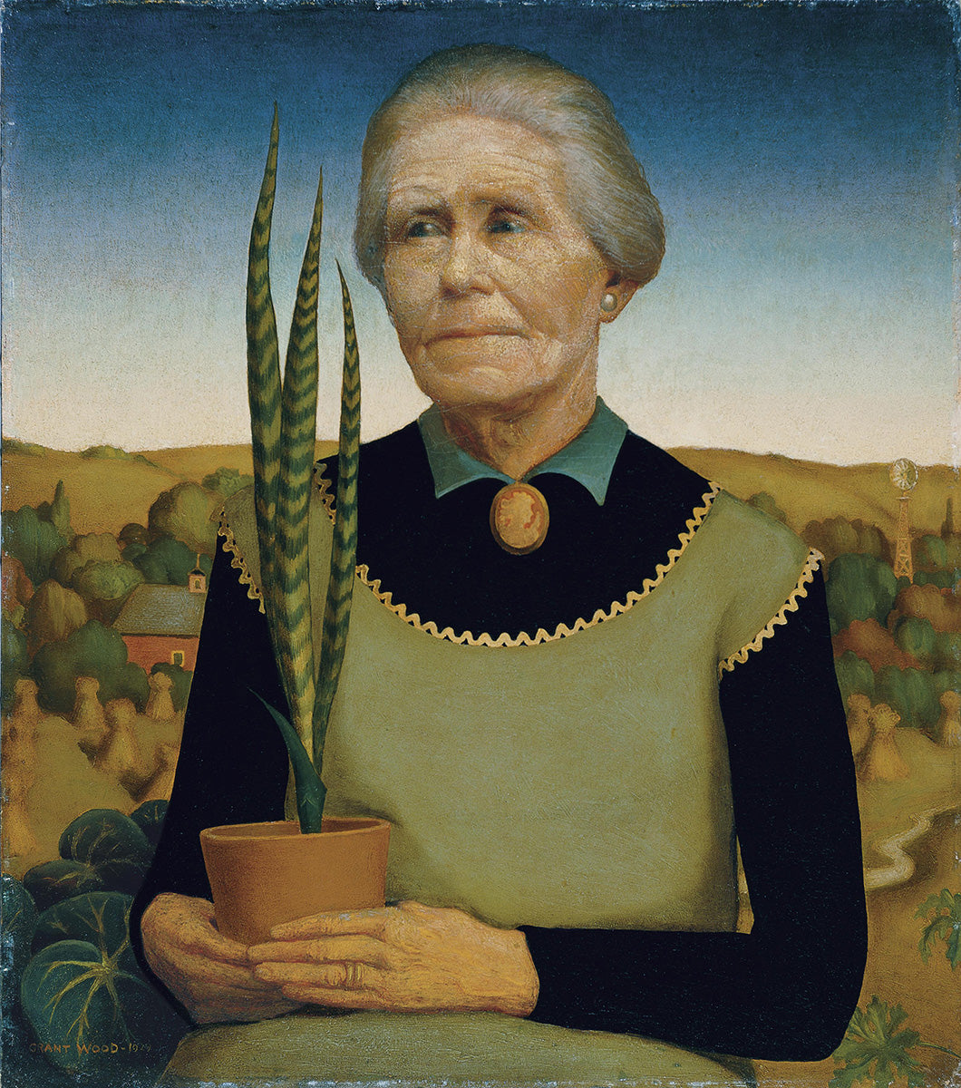 Femme aux plantes - Grant Wood