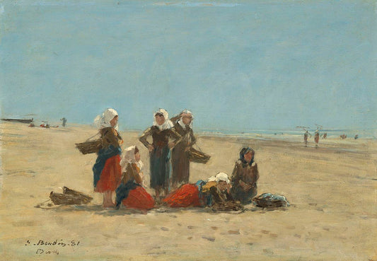 🏖 ベルクの浜辺の女性たち – ユージェーヌ・ブーダン (1881)