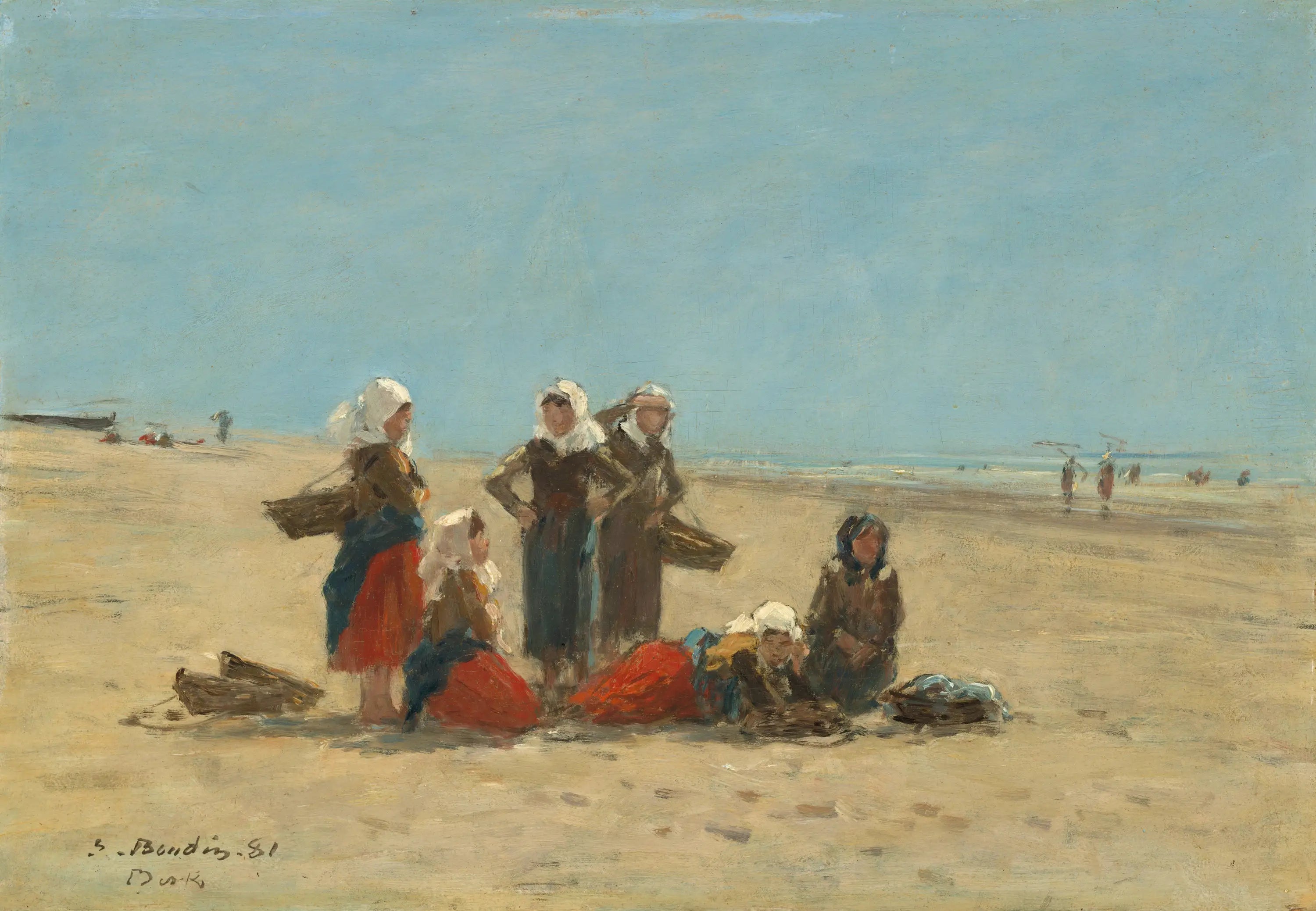 Reproduction du tableau « Femmes sur la plage de Berck - Eugène Boudin » par Alpha Reproduction en peinture à l’huile
