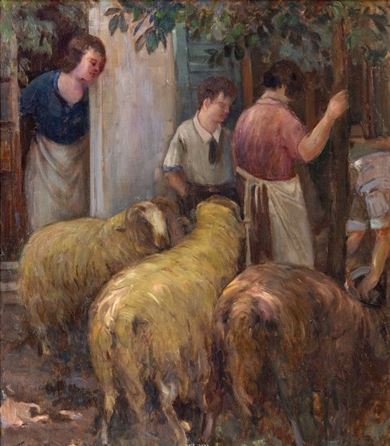 La Fête — Sami Yetik, vers 1920, huile sur toile