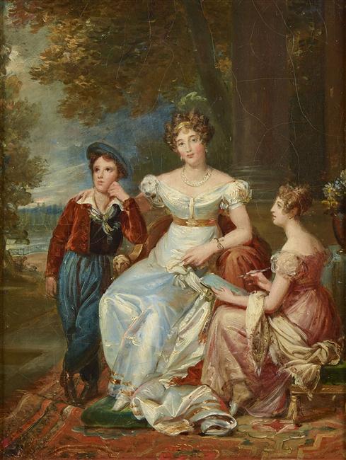 Zoé Talon, comtesse du Cayla et ses deux enfants - François Gérard