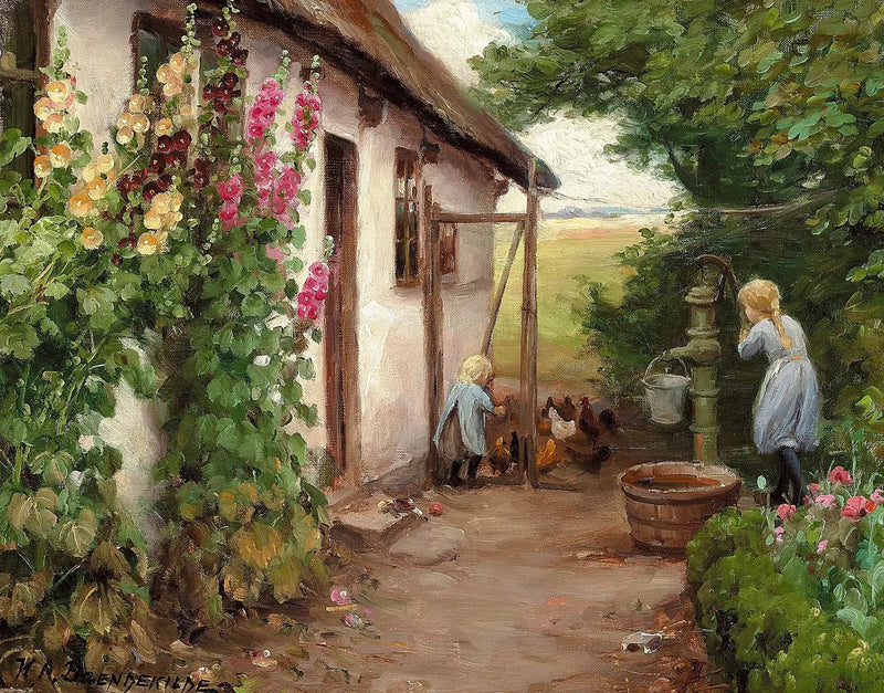 農場の外で。 - H. A. Brendekilde

Source:
A l'extérieur de la ferme. - H. A. Brendekilde