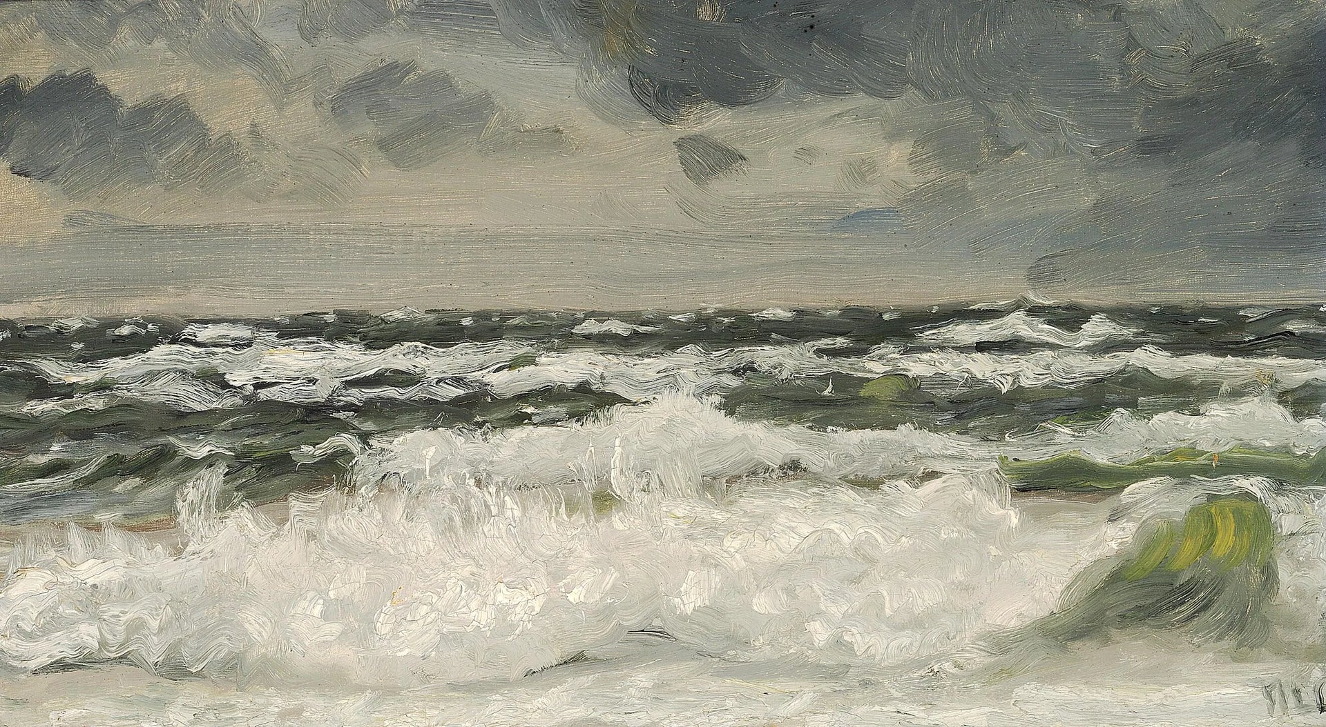 À la plage de Skagen. - Michael Peter Ancher image 1 copie de tableau peinte à la main