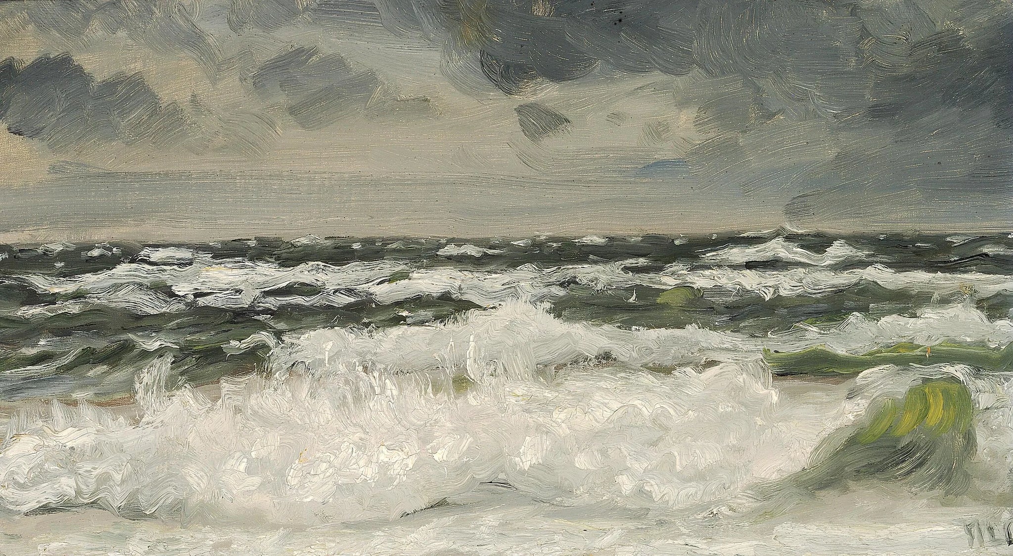 À la plage de Skagen. - Michael Peter Ancher image 1 copie de tableau peinte à la main