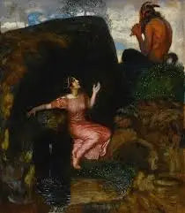À la source (nymphe écoutant) - Franz Von Stuck image 1 copie de tableau peinte à la main