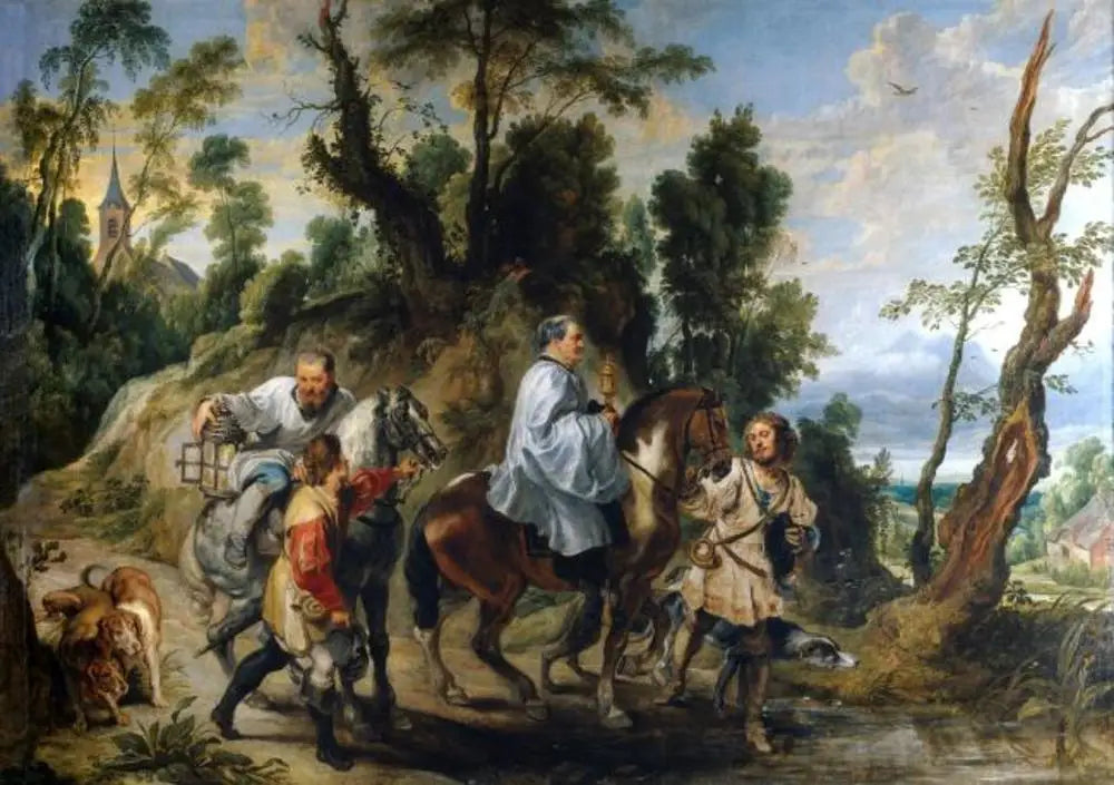 Acte de dévotion de Rodolphe Ier de Habsbourg - Peter Paul Rubens image 1 tableau peint à l’huile sur toile