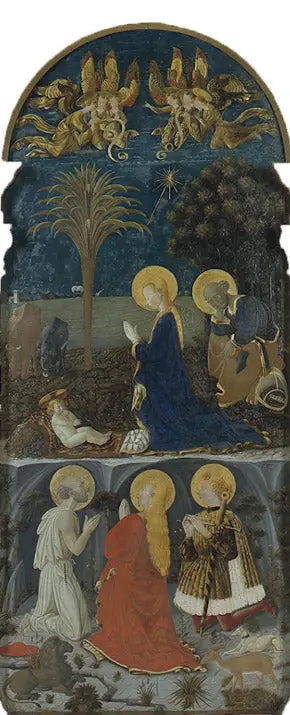 Adoration de l'Enfant Jésus avec saint Jérôme, sainte Marie-Madeleine et saint Eustache - Paolo Uccello image 1 reproduction réalisée par Alpha Reproduction
