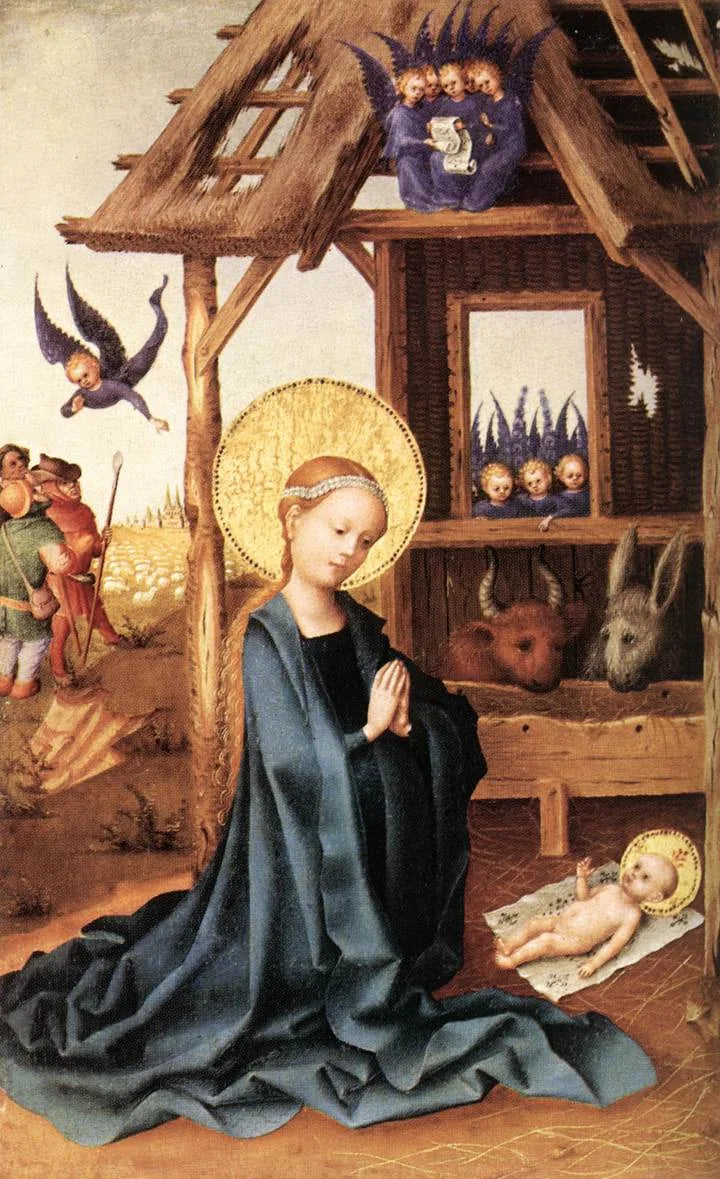 幼いイエスキリストへの崇拝 - ステファン・ロッヒナー