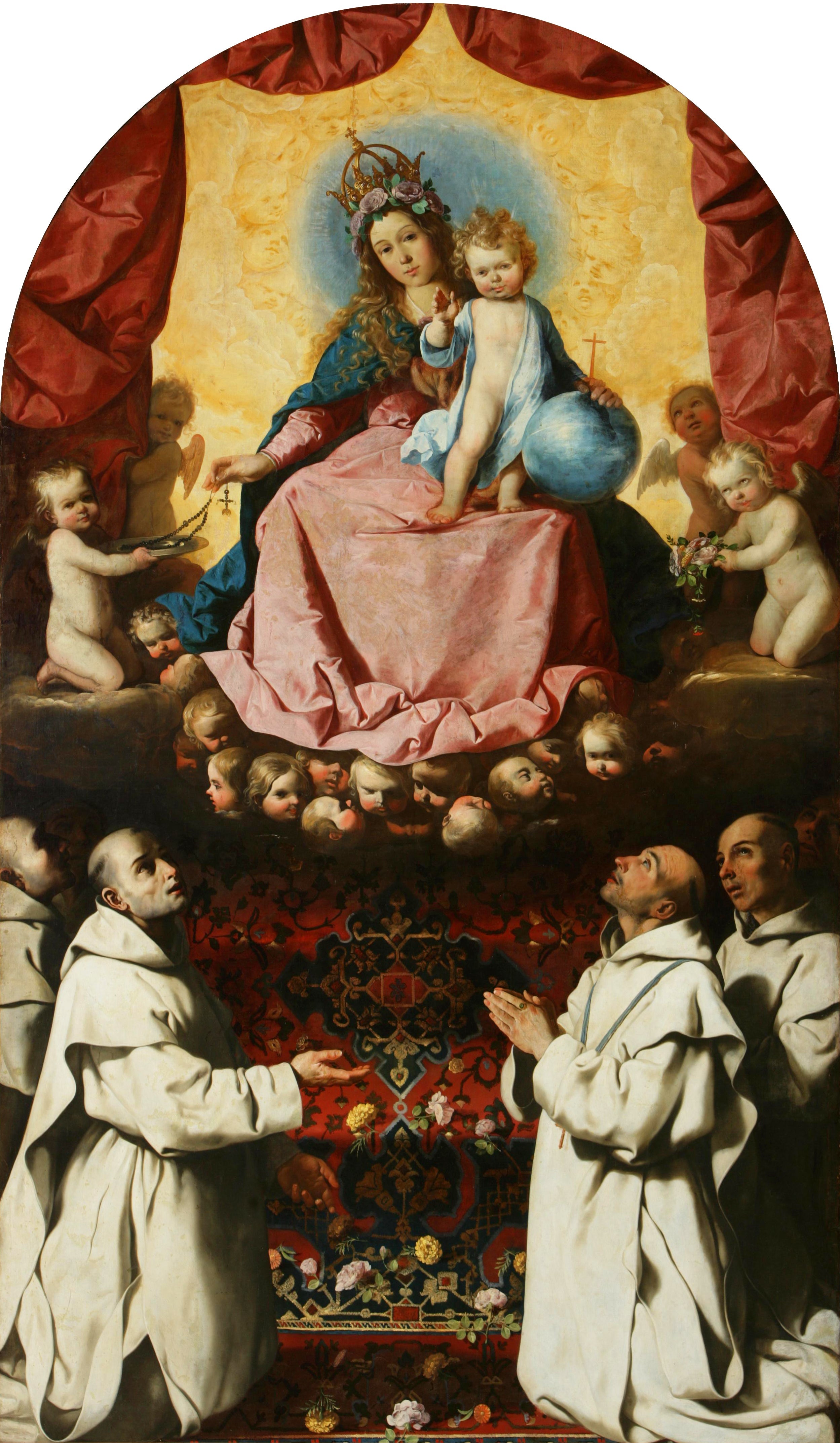 Adoration de la Vierge du rosaire par des Chartreux. - Francisco de Zurbarán - Alpha Reproduction