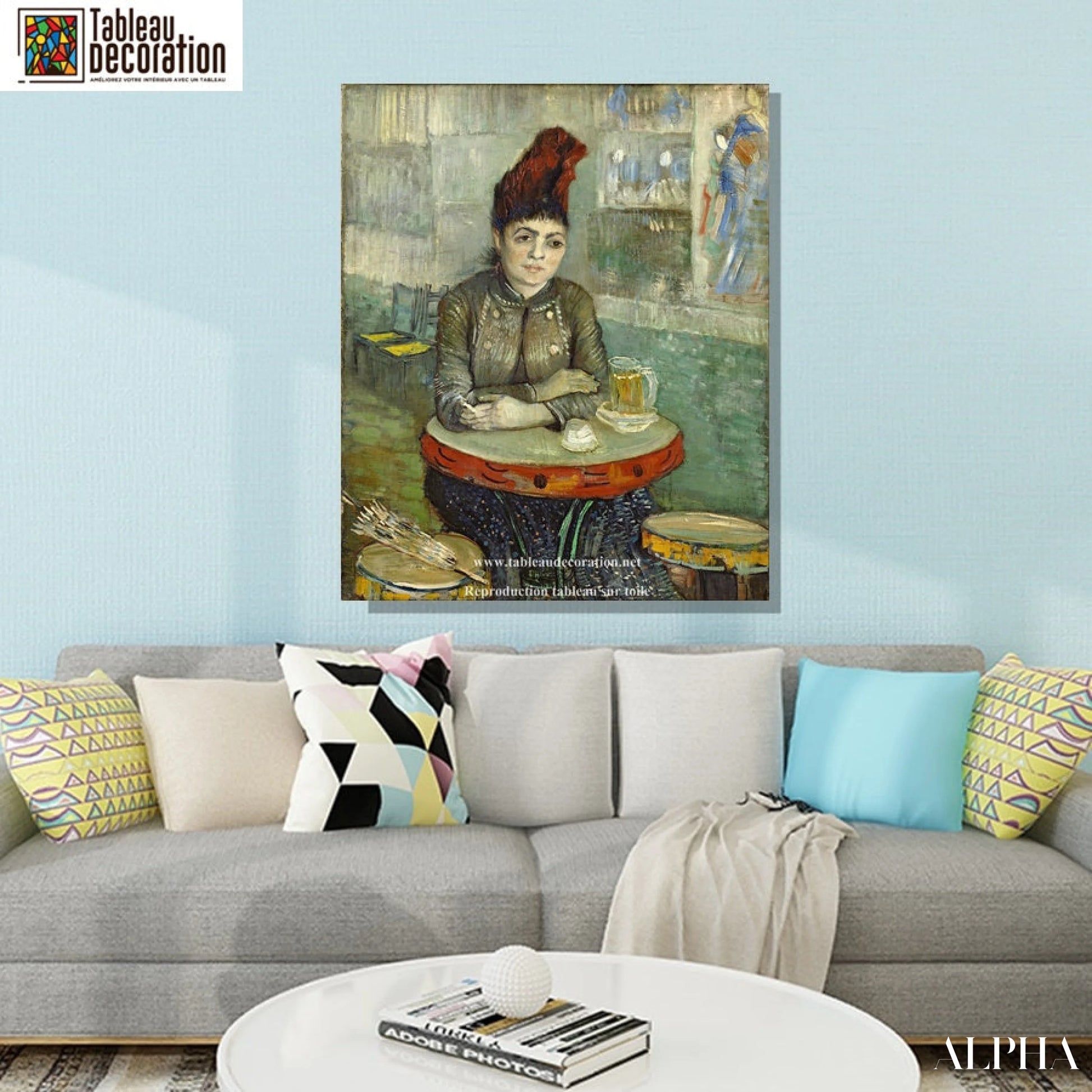 Agostina Segatori assise au café du Tambourin - Van Gogh - Reproductions de tableaux et peintures haut de gamme