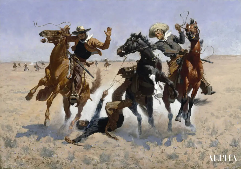 Aider un camarade - Frederic Remington - Reproductions de tableaux et peintures haut de gamme