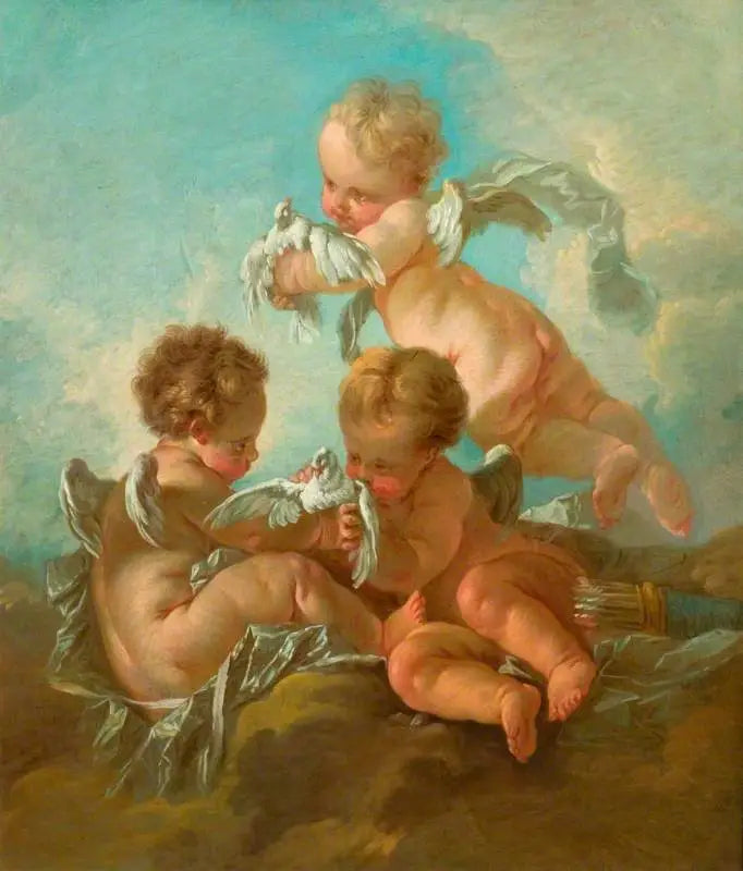 エア：鳥と三人の天使 - フランソワ・ブーシェ

Source:
Air : Trois putti avec des oiseaux - François Boucher