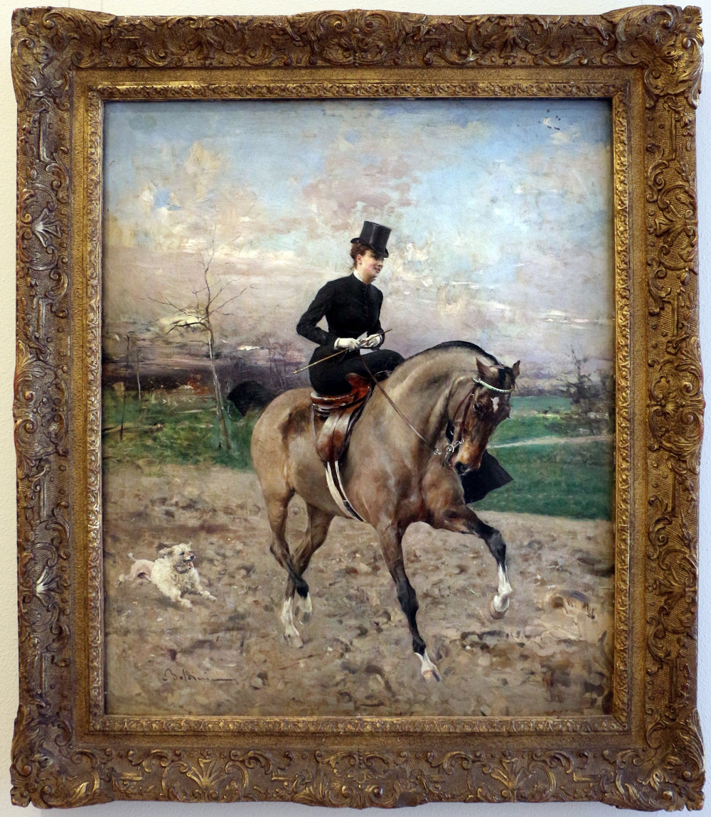 Alice Regnault à cheval - Giovanni Boldini image 1 reproduction de peinture à l’huile