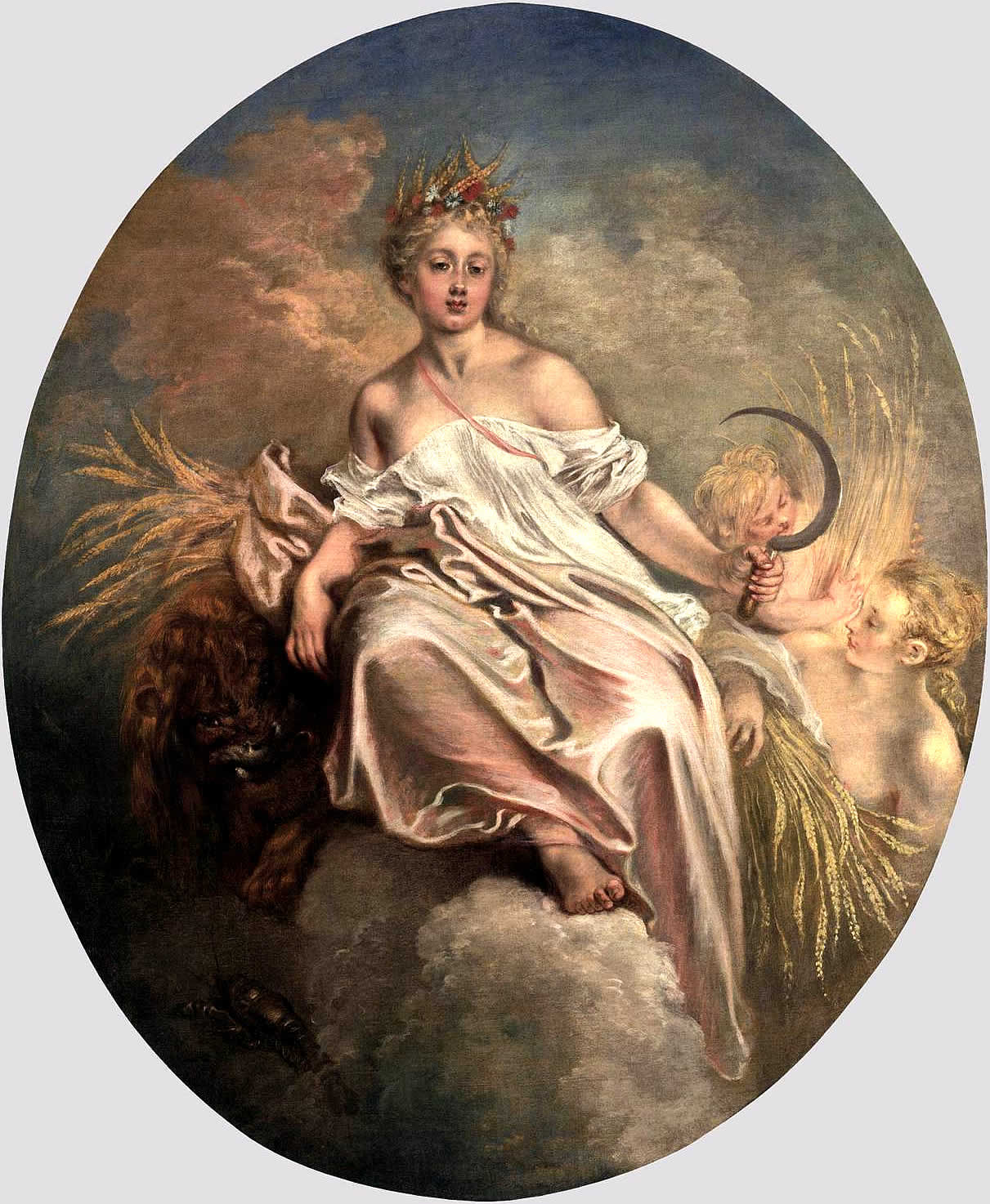 Allégorie de l'Été sous les traits de Cérès - Antoine Watteau image 1 tableau peint à l’huile sur toile