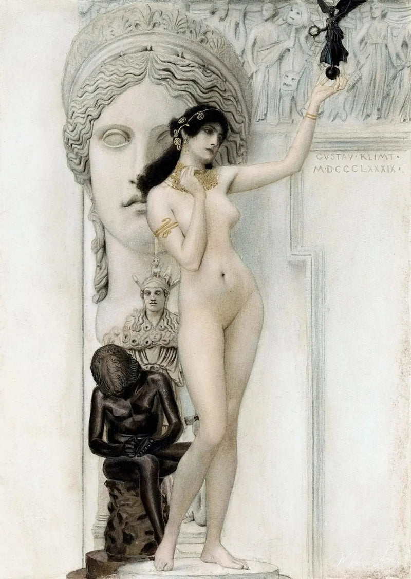 彫刻の寓意 - Gustav Klimt