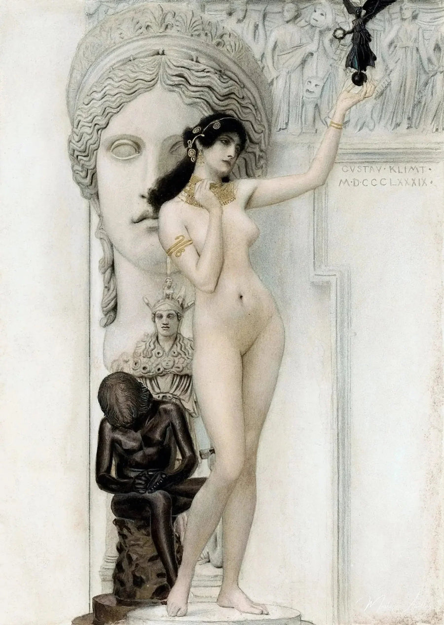 彫刻の寓意 - Gustav Klimt