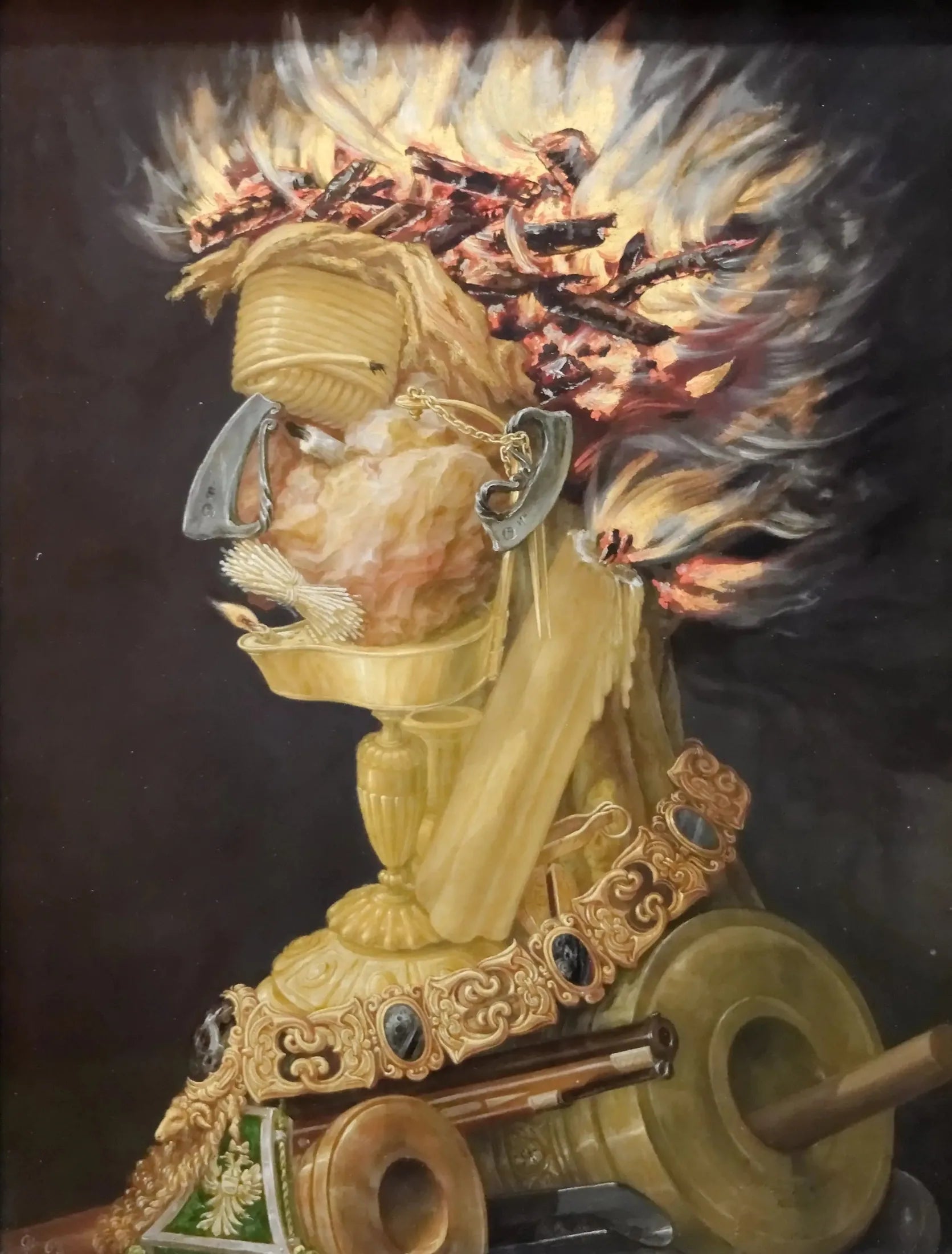 Allégorie du feu - Giuseppe Arcimboldo image 1 reproduction artisanale de tableau