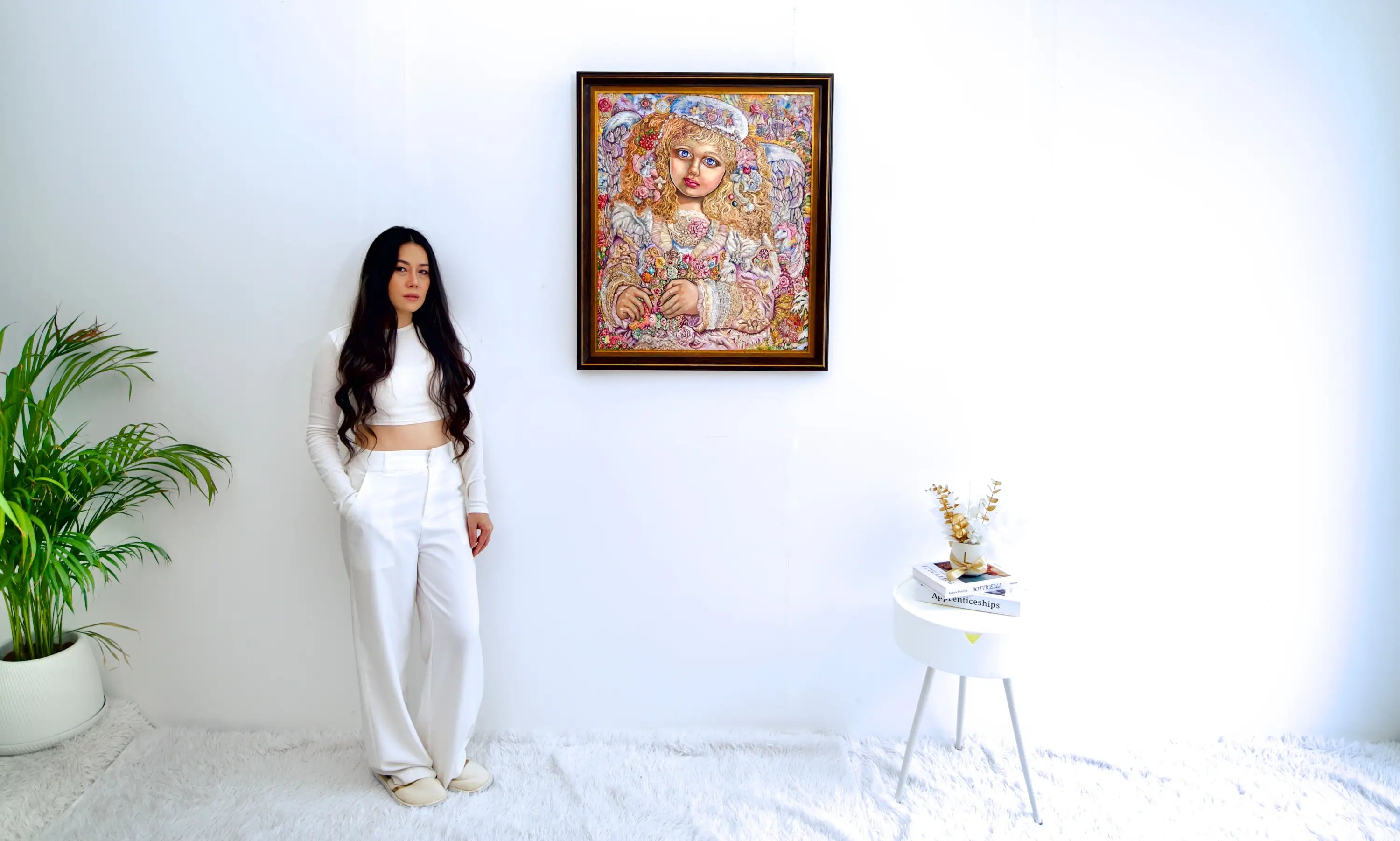 Angel of Christmas Lights - Yumi | 60 x 75 cm Reproductions de tableaux à la peinture à l’huile