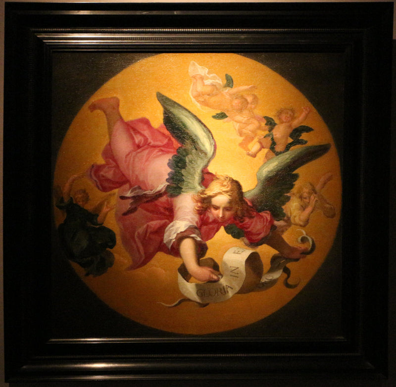 angelo in volo con cartiglio - Abraham Bloemaert