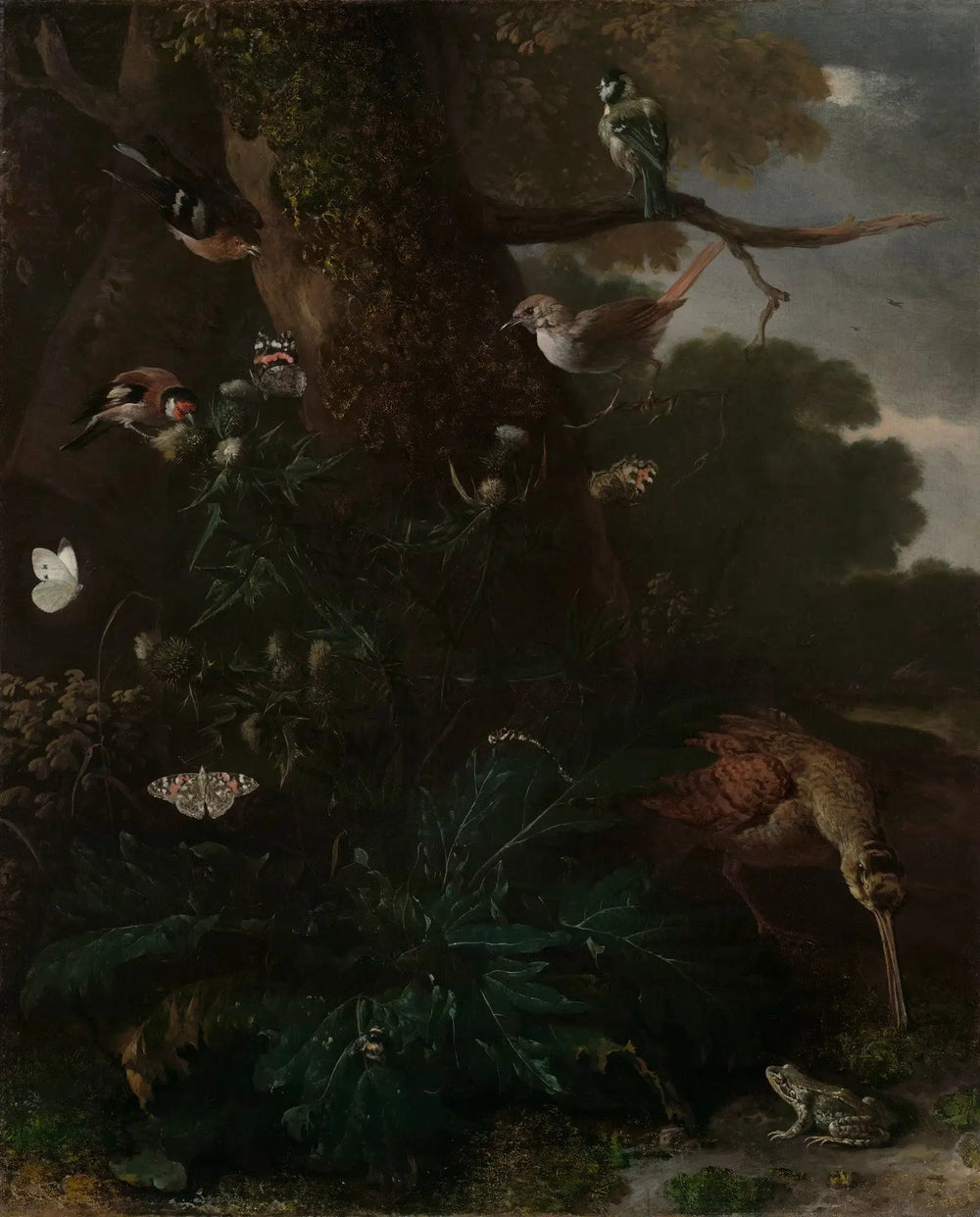 Animaux et plantes de la forêt - Melchior de Hondecoeter image 1 copie de tableau peinte à la main