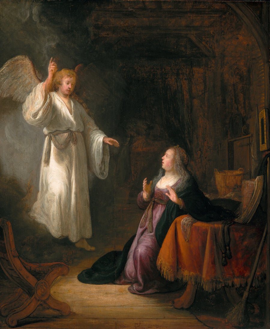 L’Annonciation — école de Rembrandt, vers 1650–1655, Detroit Institute of Arts