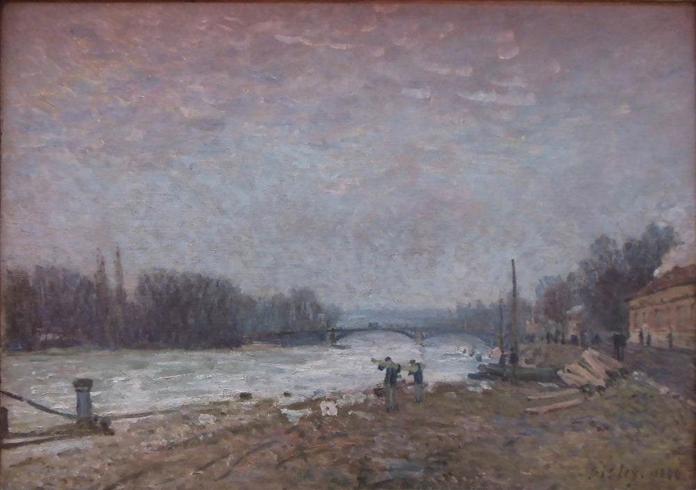 Après la débâcle, la Seine au pont de Suresnes - Alfred Sisley image 1 copie peinte à la main à l’huile