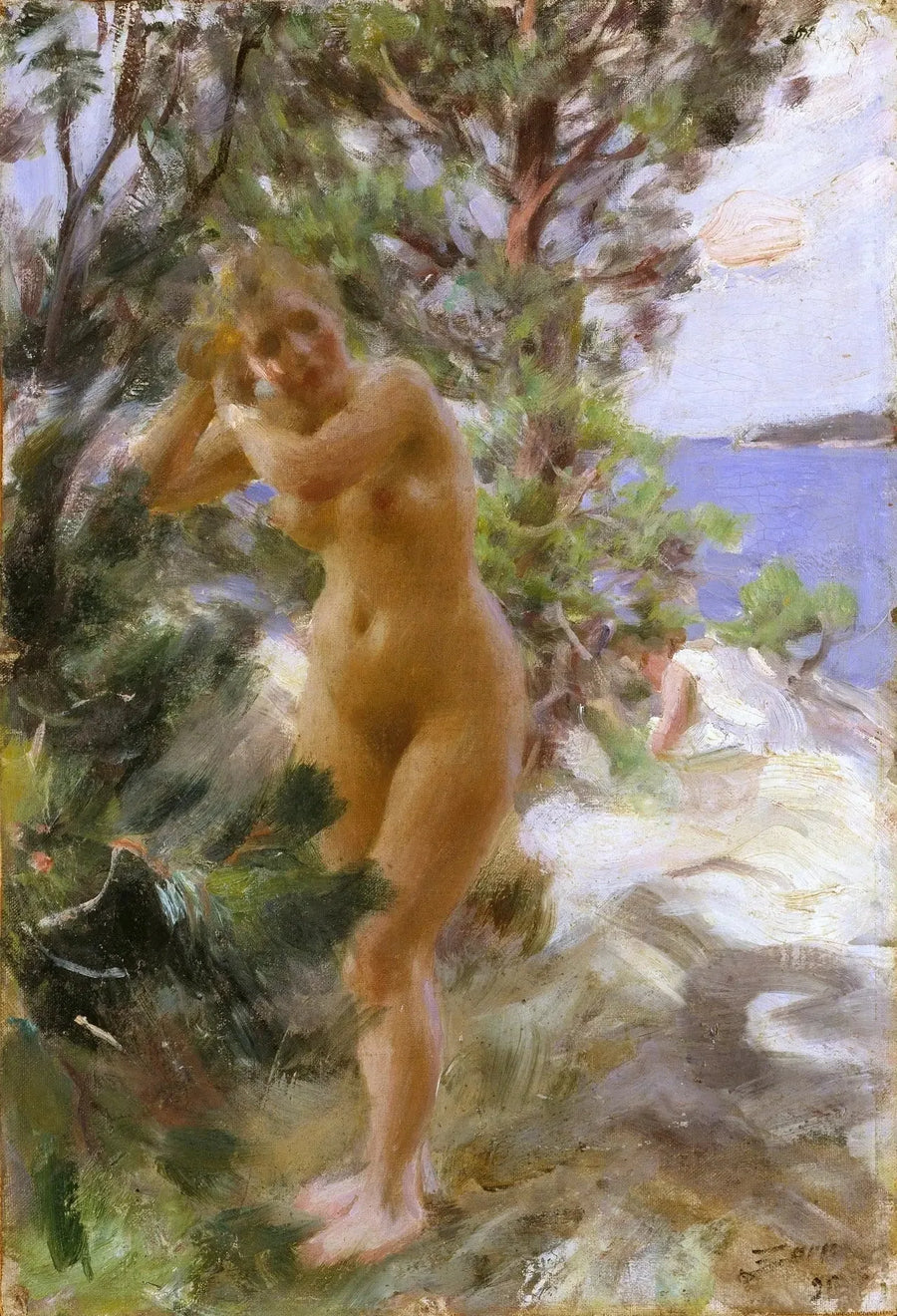 Après le bain - Anders Zorn image 1 reproduction artisanale de tableau
