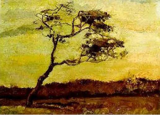 Arbre fouetté par le vent - Vincent van Gogh image 1 reproduction artisanale de tableau