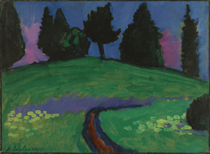 緑の斜面にある暗い木々 - アレクセイ・フォン・ジャウレンスキー

Source:
Arbres sombres sur une pente verte - Alexej von Jawlensky