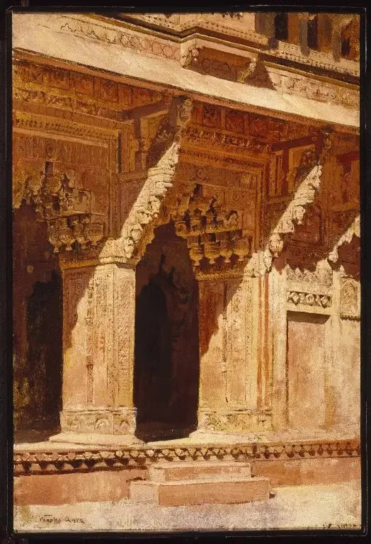 奇妙に加工された赤い粘土のアーチ、フォートアグラ、インド - エドウィン・ロード・ウィークス

Source:
Arches en grès rouge curieusement travaillées, Fort Agra, Inde - Edwin Lord Weeks