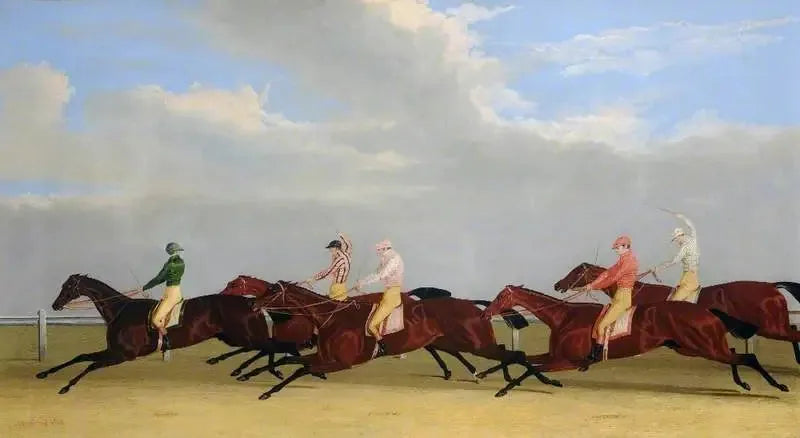 1827年の黄金杯の到着 - ジョン・フレデリック・ヘリング Sr.  

Source:
Arrivée de la Coupe d'Or de 1827 - John Frederick Herring, Sr.