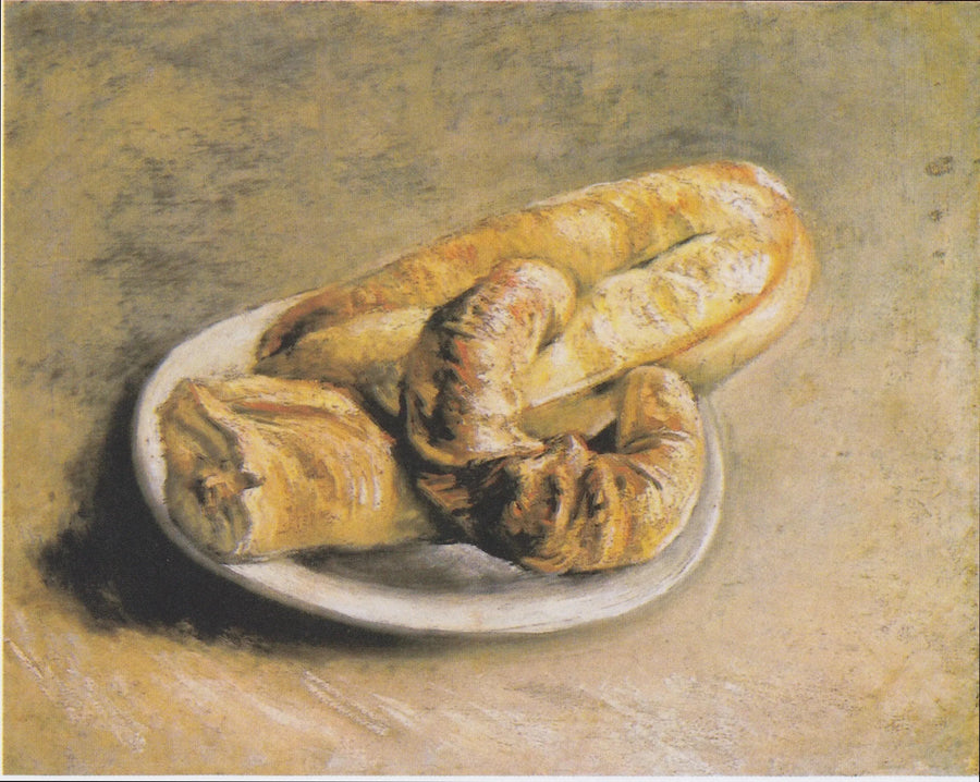 静物画、パンの乗った皿 - Vincent van Gogh