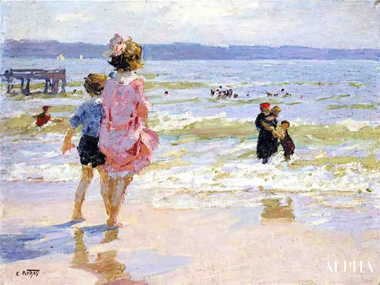 At the Seashore - Edward Henry Potthast - Reproductions de tableaux et peintures haut de gamme