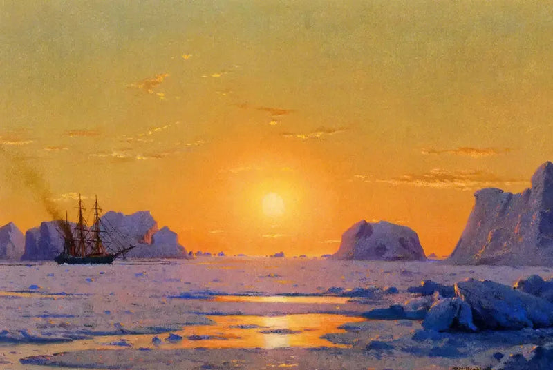 グリーンランド沖の真夜中の太陽の下 - ウィリアム・ブラッドフォード

Source:
Au large du Groenland sous le soleil de minuit - William Bradford