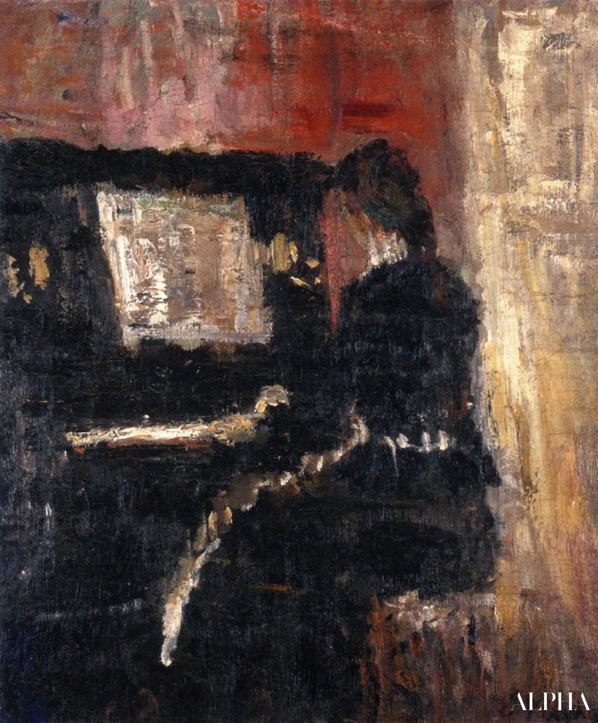ピアノの前で - Edvard Munch - 高級絵画および絵画の複製