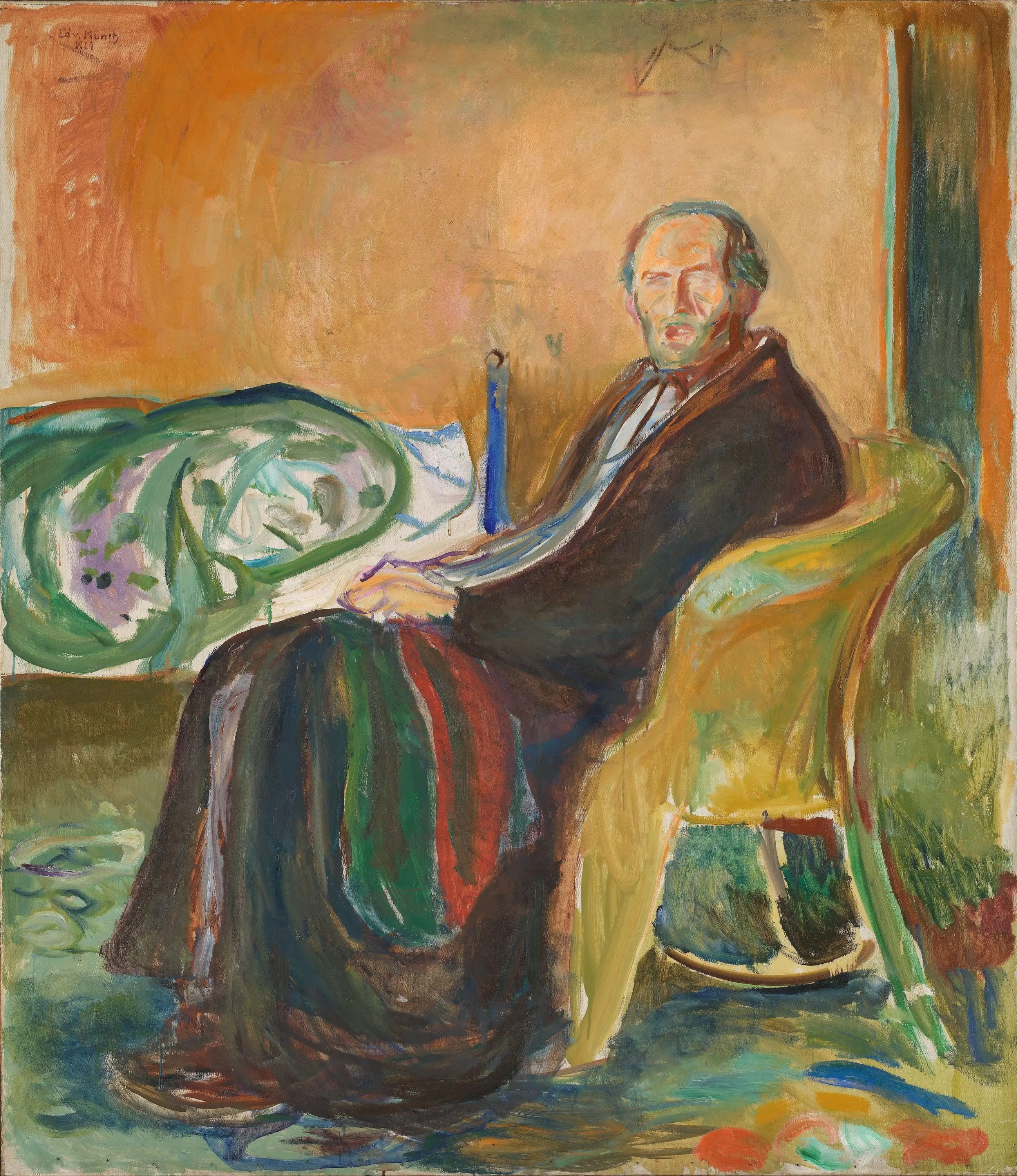 Autoportrait à la grippe espagnole - Edvard Munch image 1 reproduction artisanale de tableau