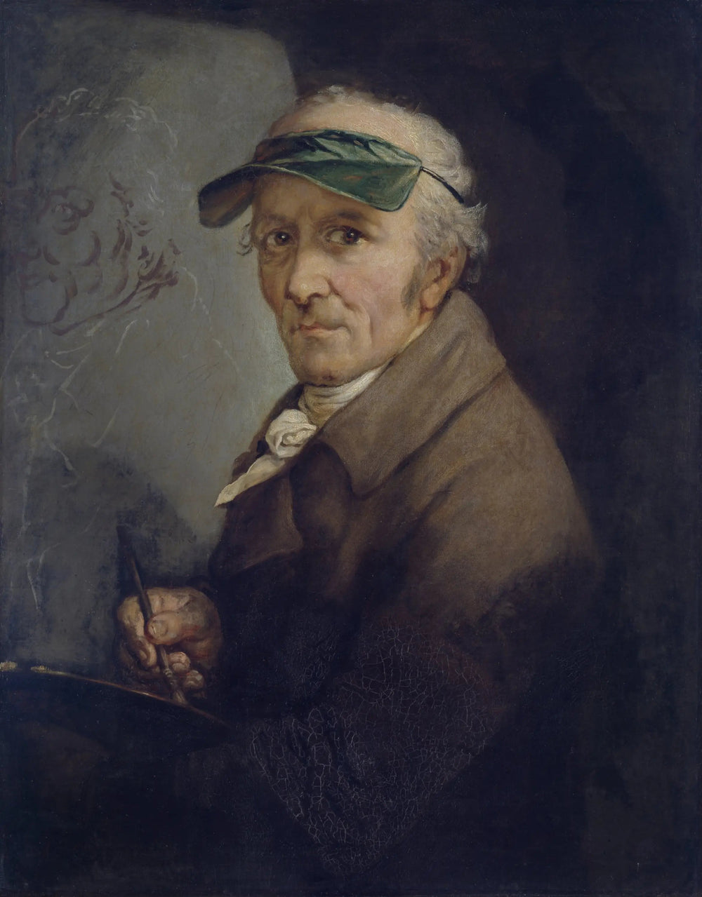 Autoportrait à la visière verte - Anton Graff image 1 tableau peint à l’huile sur toile