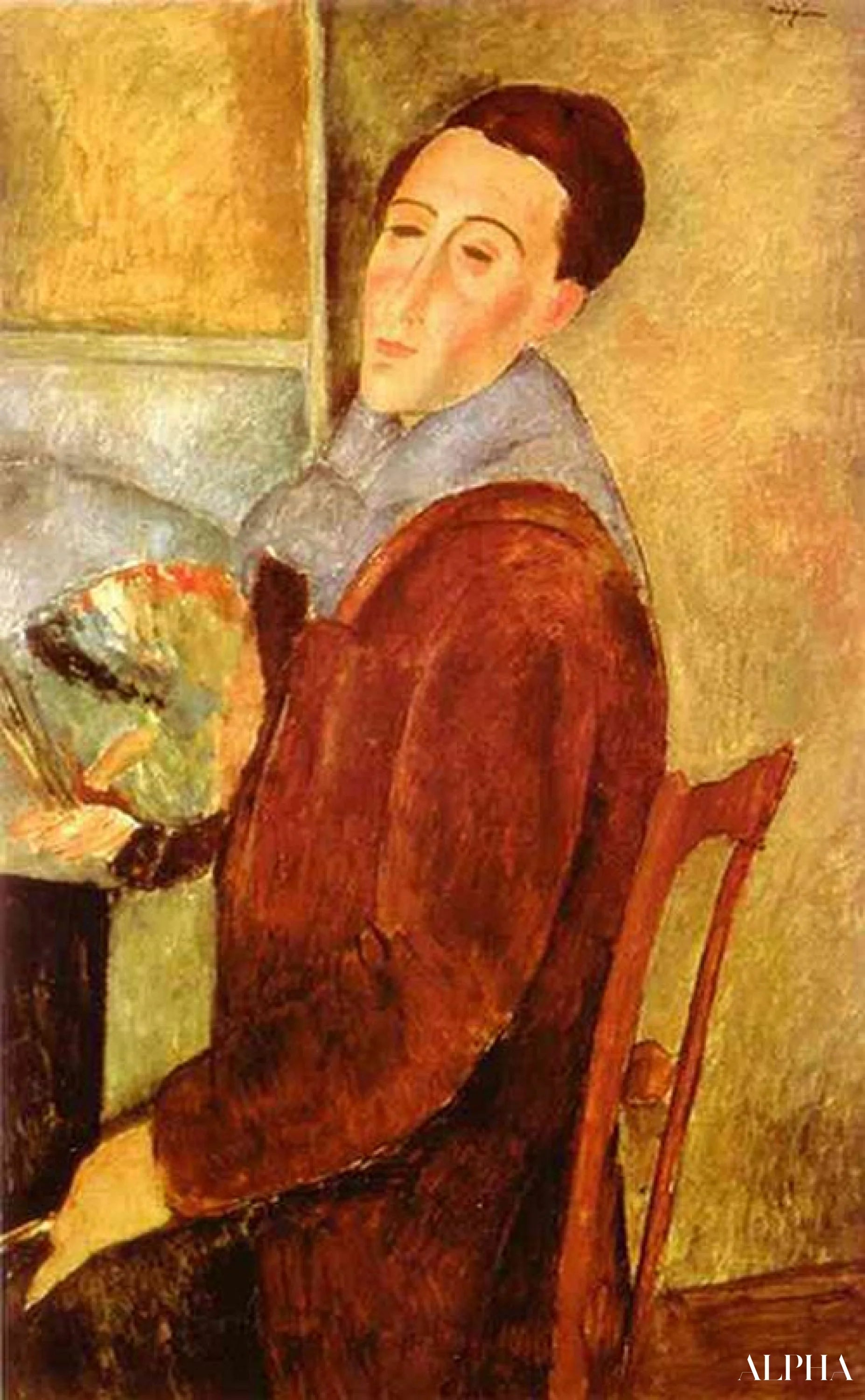 Reproduction du tableau « Autoportrait - Amedeo Modigliani » par Alpha Reproduction en peinture à l’huile
