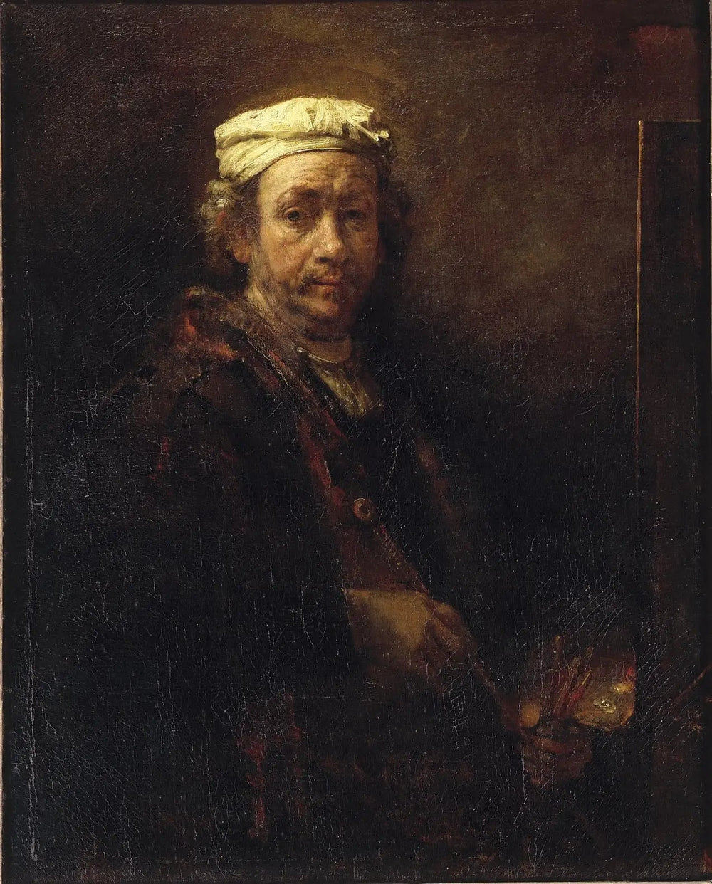 Autoportrait au chevalet - Rembrandt image 1 reproduction d’œuvre d’art à l’huile
