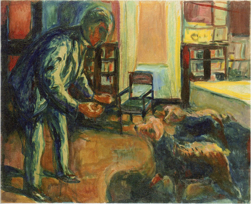 犬と自画像 - エドヴァルド・ムンク