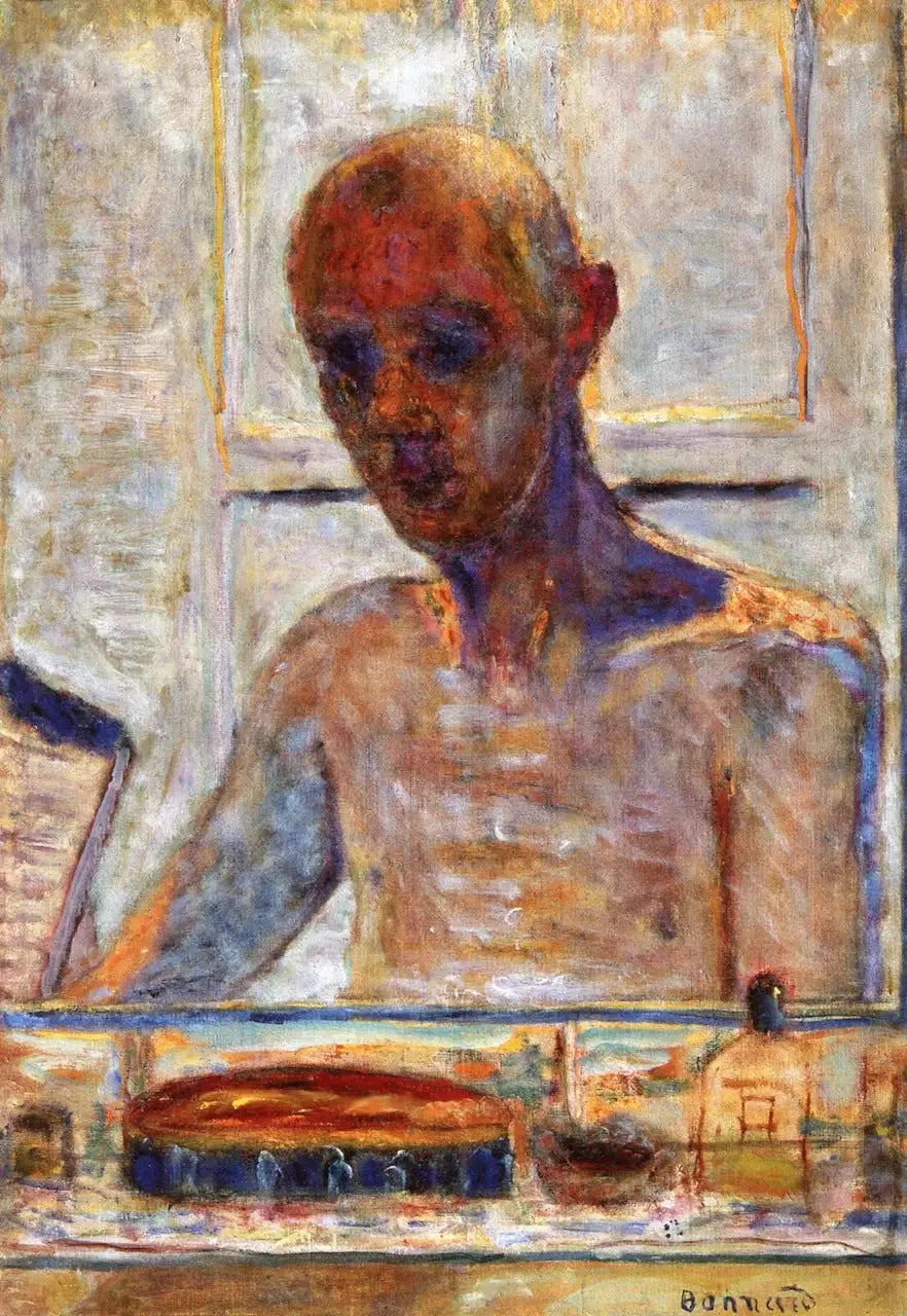 化粧室の鏡の中の自画像 - ピエール・ボナール