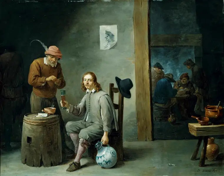 autoportrait dans un cabaret - David Teniers le Jeune image 1 tableau peint à l’huile sur toile