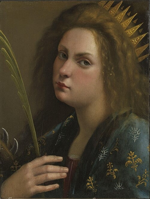 アレクサンドリアの聖カタリーナの自画像 - アルテミシア・ジェンティレスキ

Source:
Autoportrait en sainte Catherine d'Alexandrie - Artemisia Gentileschi