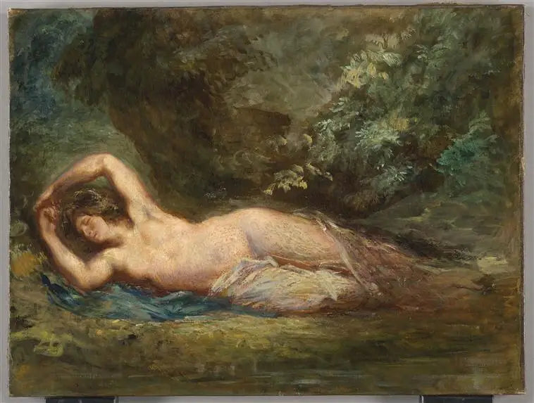 Bacchante endormie dans un paysage - Eugène Delacroix image 1 copie de tableau peinte à la main